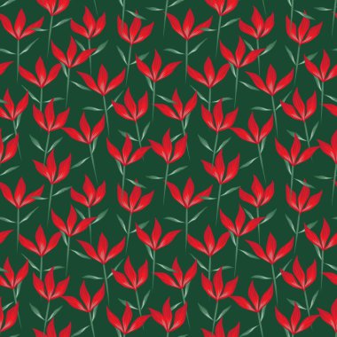 Renkli Tropikal Çiçeksiz Desen