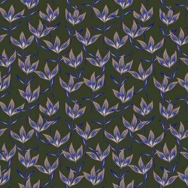 Renkli Tropikal Çiçeksiz Desen