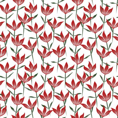 Renkli Tropikal Çiçeksiz Desen