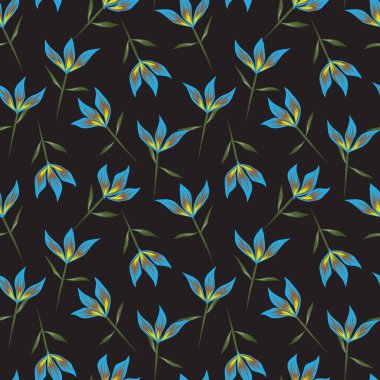 Renkli Tropikal Çiçeksiz Desen