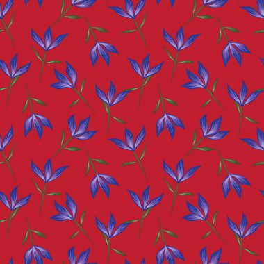 Renkli Tropikal Çiçeksiz Desen