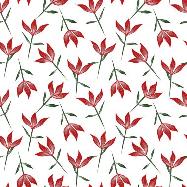 Renkli Tropikal Çiçeksiz Desen