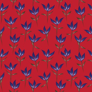 Renkli Tropikal Çiçeksiz Desen