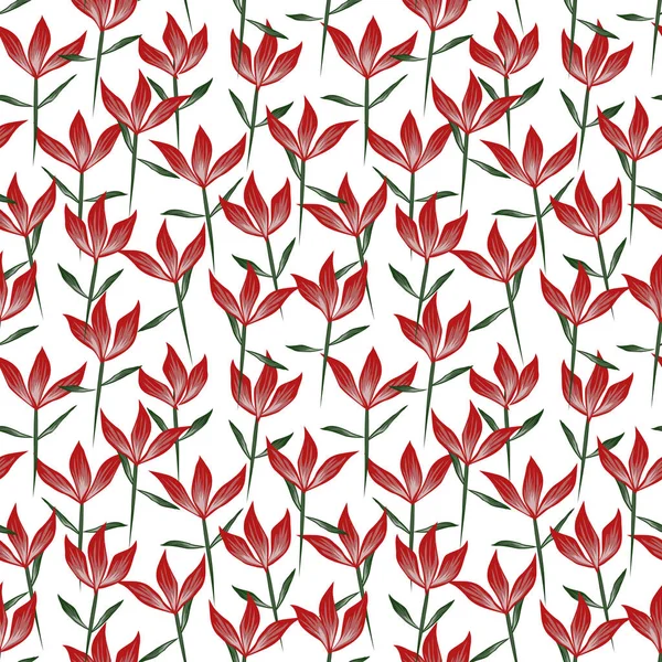 Renkli Tropikal Çiçeksiz Desen