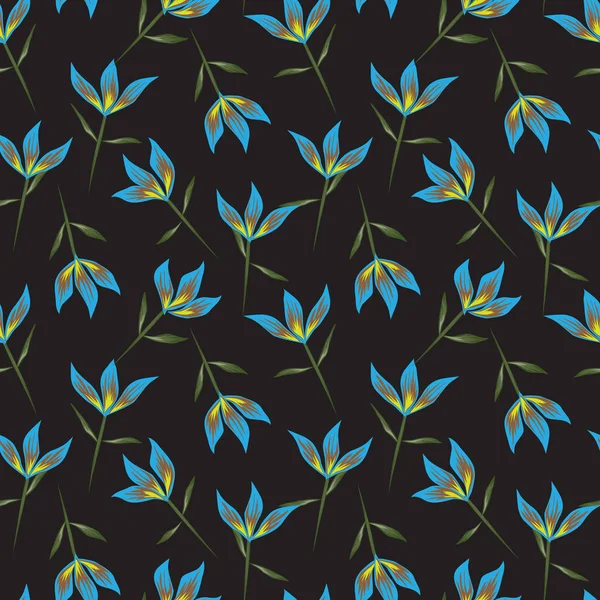 Renkli Tropikal Çiçeksiz Desen