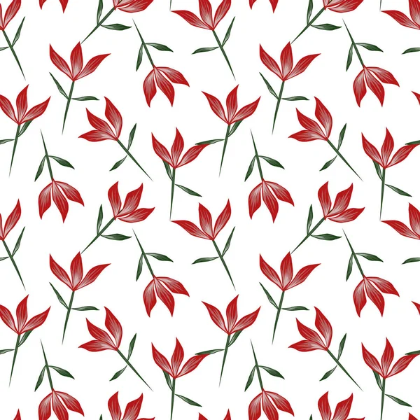 Renkli Tropikal Çiçeksiz Desen