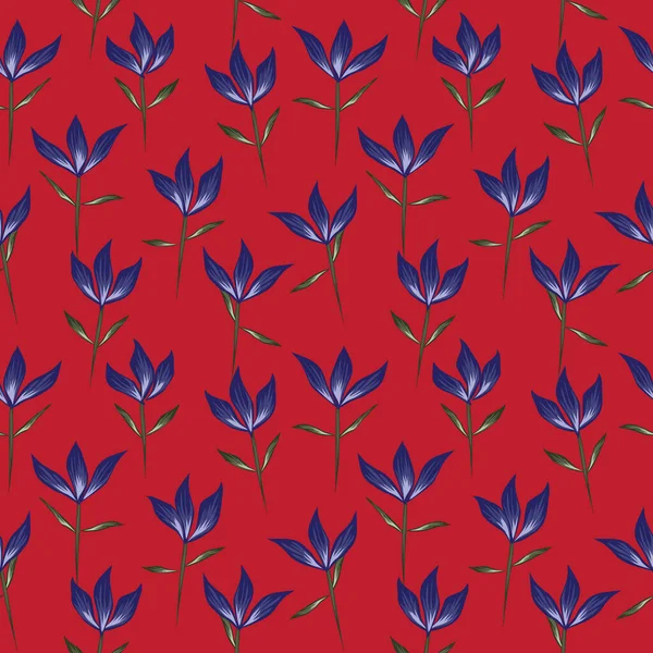 Renkli Tropikal Çiçeksiz Desen