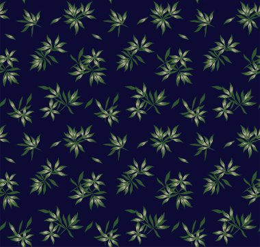 Renkli Tropikal Çiçeksiz Desen