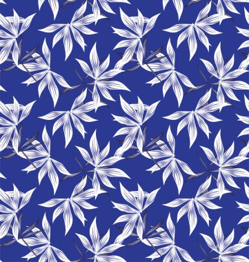 Renkli Tropikal Çiçeksiz Desen