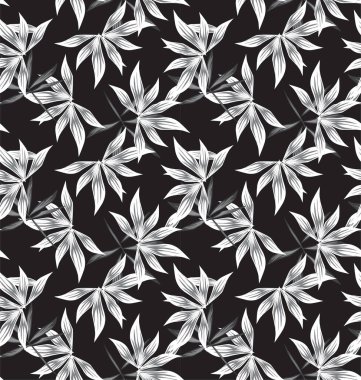 Renkli Tropikal Çiçeksiz Desen