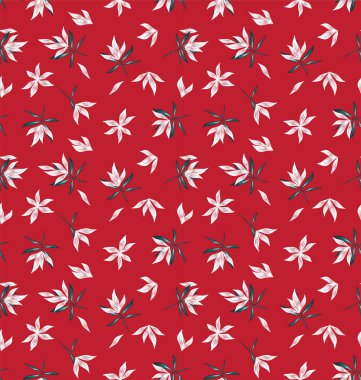 Renkli Tropikal Çiçeksiz Desen