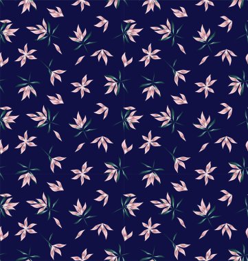 Renkli Tropikal Çiçeksiz Desen