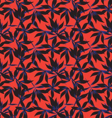 Renkli Tropikal Çiçeksiz Desen