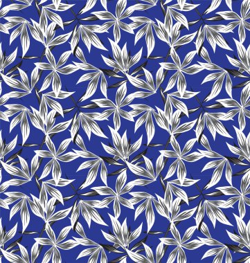 Renkli Tropikal Çiçeksiz Desen