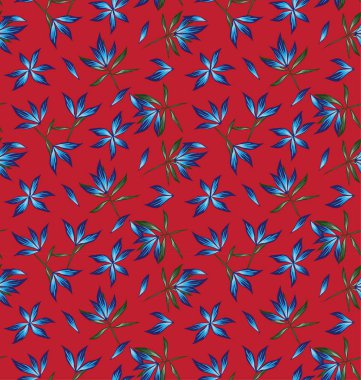 Renkli Tropikal Çiçeksiz Desen