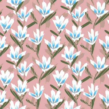 Renkli Tropikal Çiçeksiz Desen