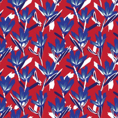 Renkli Tropikal Çiçeksiz Desen