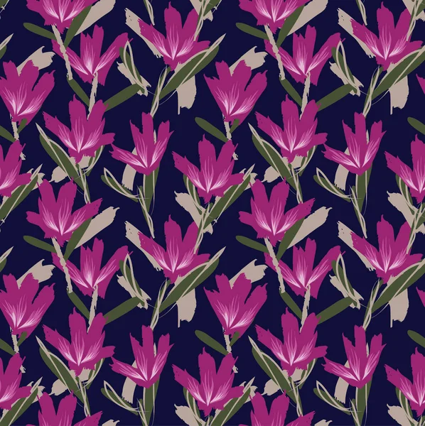 Modèle floral tropical coloré sans couture — Image vectorielle