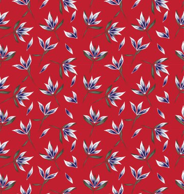 Tropikal bitkisel çiçek desensiz.