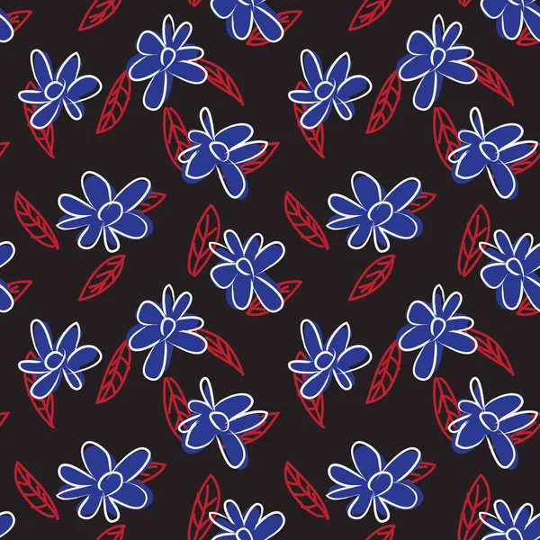 Résumé Brushstroke Floral seamless Pattern — Image vectorielle