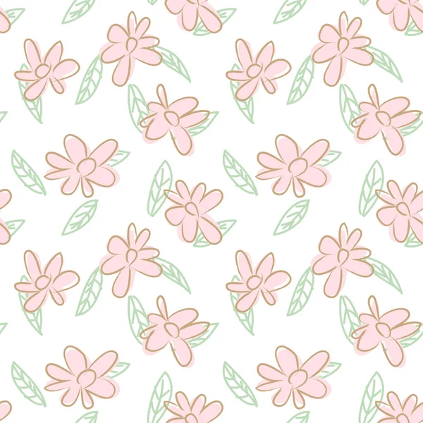 Аннотация Brushstroke Floral seamless Pattern — стоковый вектор