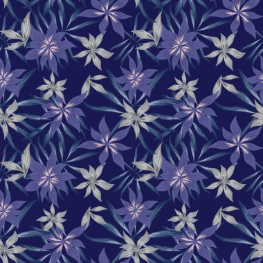 Tropikal bitkisel çiçek desensiz.