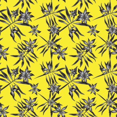 Tropikal bitkisel çiçek desensiz.