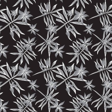 Tropikal bitkisel çiçek desensiz.