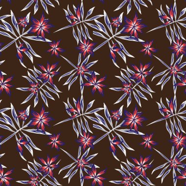 Tropikal bitkisel çiçek desensiz.