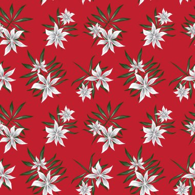 Tropikal bitkisel çiçek desensiz.