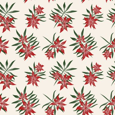 Tropikal bitkisel çiçek desensiz.