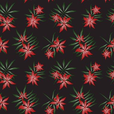 Tropikal bitkisel çiçek desensiz.