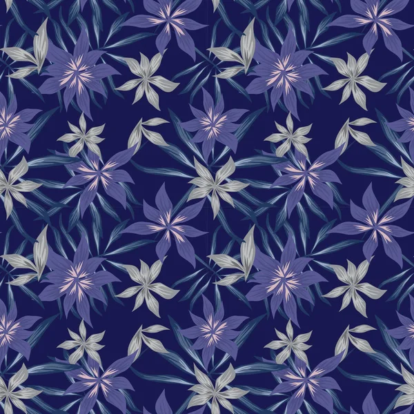 Tropical botanique Floral motif sans couture — Image vectorielle