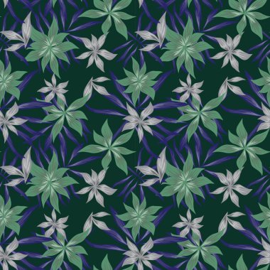 Tropikal bitkisel çiçek desensiz.