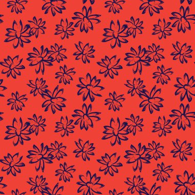 Soyut Fırça Vuruşları Çiçeksiz Desen