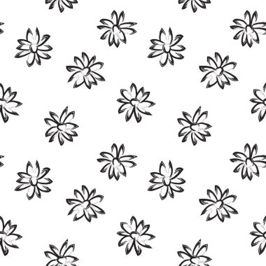 Soyut Fırça Vuruşları Çiçeksiz Desen