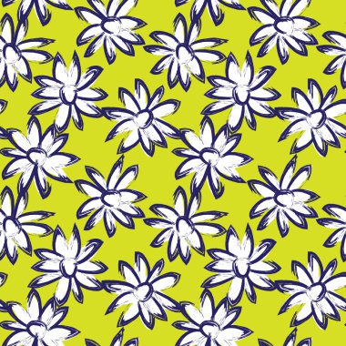 Soyut Fırça Vuruşları Çiçeksiz Desen