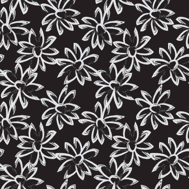 Soyut Fırça Vuruşları Çiçeksiz Desen