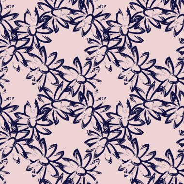 Soyut Fırça Vuruşları Çiçeksiz Desen