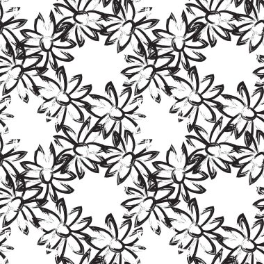 Soyut Fırça Vuruşları Çiçeksiz Desen