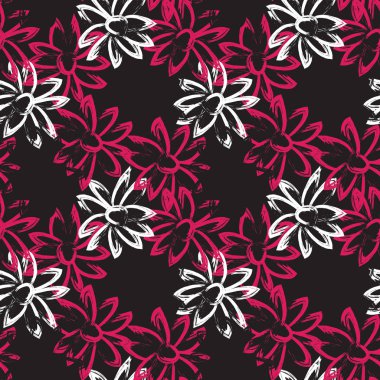 Soyut Fırça Vuruşları Çiçeksiz Desen