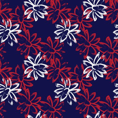 Soyut Fırça Vuruşları Çiçeksiz Desen