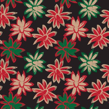 Soyut Fırça Vuruşları Çiçeksiz Desen