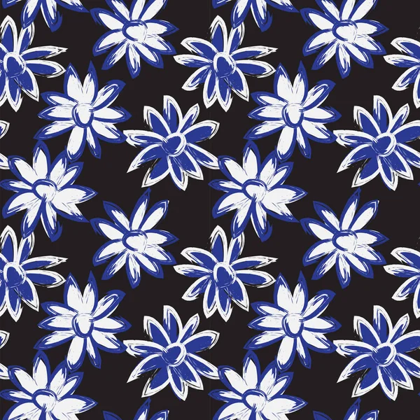 Patrón sin costura floral de pinceladas abstractas — Vector de stock