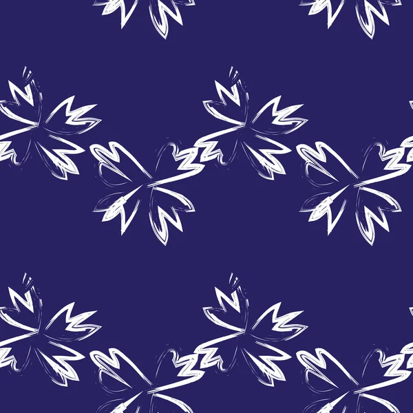 Abstract Brush Strokes Floral Seamless Pattern — 스톡 벡터