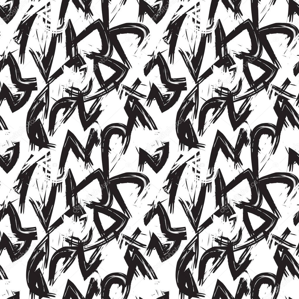 Abstract Brush Strokes Seamless Pattern
