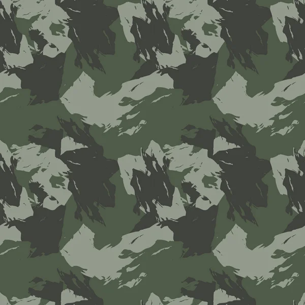 Escova abstrata traços camuflagem padrão sem costura —  Vetores de Stock