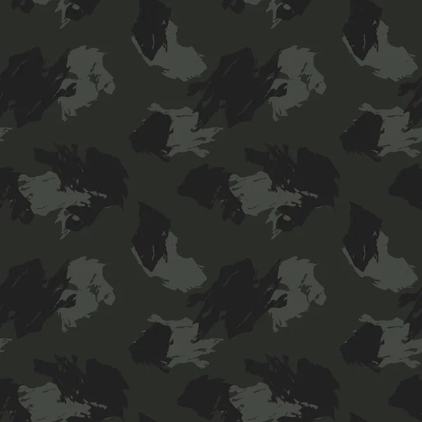 Escova abstrata traços camuflagem padrão sem costura — Vetor de Stock