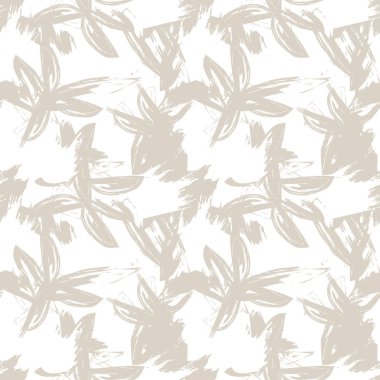 Soyut Fırça Vuruşları Çiçeksiz Desen