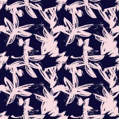 Soyut Fırça Vuruşları Çiçeksiz Desen